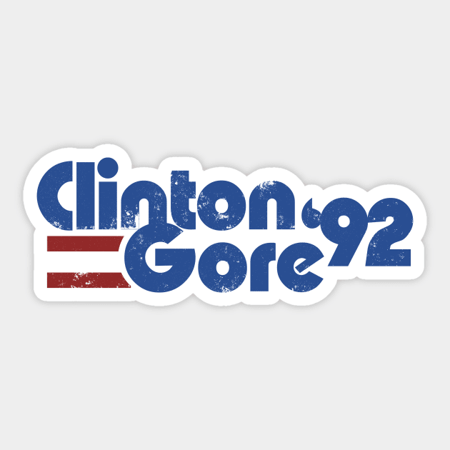 Clinton Gore 1992 Sticker by bubbsnugg